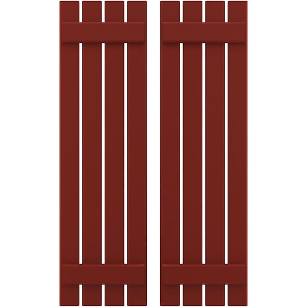 Ekena Millwork Americraft 4-Board, 2 Batten Exterior Real Wood Spaced Board-n-Batten Shutters, ARW101SB415X82MRH, PR ARW101SB415X82MRH - main